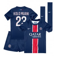 Fotbalové Dres Paris Saint-Germain Randal Kolo Muani #23 Dětské Domácí 2024-25 Krátký Rukáv (+ trenýrky)